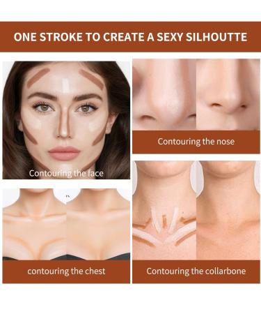 AZLESLOG Dual Cream Contour Stick - Highlight & Contour Bronzer Stick for Face Shaping - Ivory and Dark Coffee Shades - All Skin Types - Buy Online on GoSupps.com