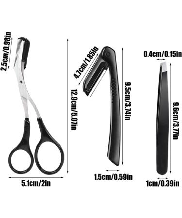 Eyebrow Trimmer for Women | Set of 3 Stainless Steel Scissors & Brush | Professional Hair Removal Tool for Men & Women - Buy Online on GoSupps.com