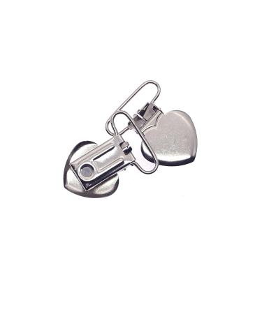 Sutoyuen 1 Metal Heart Suspender Clips - 20pcs Silver Pacifier Clips for DIY Craft Dummy Pacifier Holders - Buy Online on GoSupps.com