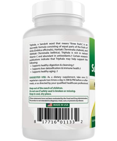 Best Naturals 100% Super Triphala 750mg 120 Vegetranian Capsules (Pack of 2) - Buy Online on GoSupps.com