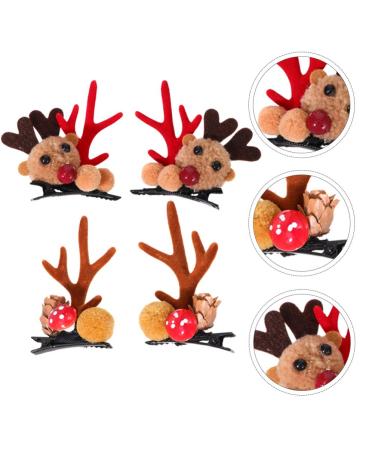 Lurrose Christmas Antler Hair Clips - 2 Pairs Reindeer Hair Accessories for Party & Cosplay | International Shipping Available - Buy Online on GoSupps.com