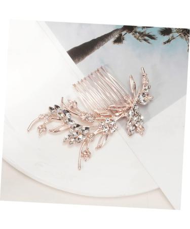 Angoily Bridal Comb Barrettes for Women Bridal Headpiece Hair Gems for Women Laundry Dispenser Wedding Headdresss Yellow Barrette Gold Tiara Simple Bridesmaid Hair up Zinc Alloy - Buy Online on GoSupps.com