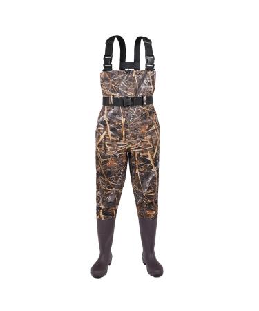 FISHINGSIR Fishing Waders for Men with Boots Womens Chest Waders Waterproof for Hunting with Wading Belt Camo M10/W12