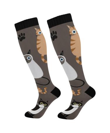 xigua Cute Cats Compression Socks for Women & Men Circulation-Compression Socks for Running Medical Nurse Travel Cycling