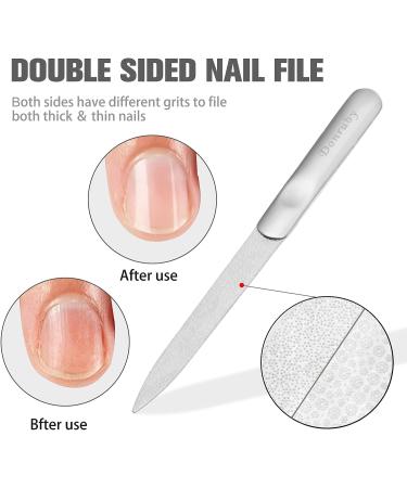 Premium Donruby Nail Clipper Set - 15mm Wide Easy Press Lever, Curved Blade, Nail File - Ideal for Men, Women, Seniors - Nickel Color - Buy Online on GoSupps.com