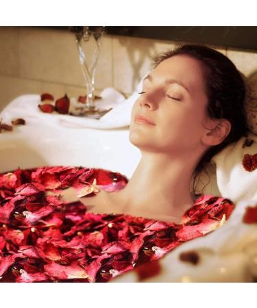 Quesuc 100g Natural Dried Rose Petals - For Foot Bath, Body Bath, Spa, Wedding, Home Fragrance - DIY Crafts - Red Rose Petal Confetti - Buy Online on GoSupps.com