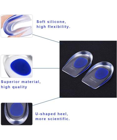 Breathable Silicone Heel Cups - 2-Piece Gel Insoles for Height Increase | Arch Support & Plantar Fasciitis Relief for Men and Women - Buy Online on GoSupps.com