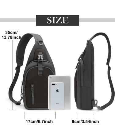 Retee Light Breast Pocket Sling Backpack for Men | Adjustable Crossbody Bag for Outdoor Sports Cycling & Dog Hiking (Black) - Buy Online on GoSupps.com