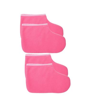 Couvre-pieds Paraffine 2 Paires paisses En Tissu Isolant Rose Fuchsia Et Blanc Soins Des Pieds Spa Professionnels Protection Thermale Pratique Pour Enveloppements Cire Domicile Et Salon