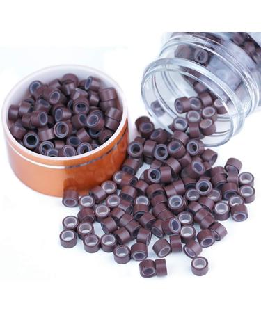 500 PCS KOCONI 5.0mm Silicone Micro Rings for Pre Bonded Hair Extensions - #5 Brown - Buy Online on GoSupps.com