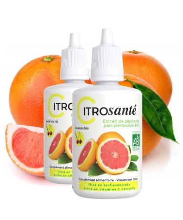 INOLAB Citrosant BIO - Certified Organic Grapefruit Seed Extract | 2 Packs of 50 ml or 100 ml