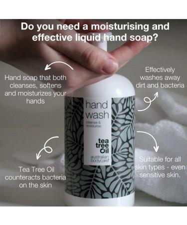 Australian Bodycare Hand Wash Tea Tree Oil hand wash for effective cleansing of both bacteria and dirt - Do you need a moisturising and effective hand soap Buy this with 100% natural Tea Tree Oil - Buy Online on GoSupps.com