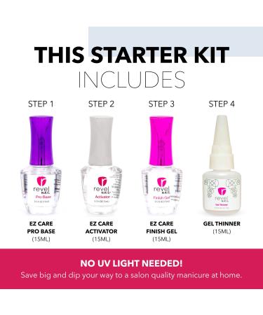 Revel Nail Starter Dip Powder Kit - 4 Color Manicure Set with Dip Powder and Liquid - Royal Affair - Buy Online on GoSupps.com