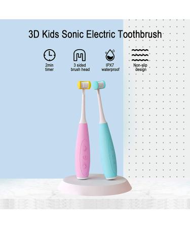 Kids Rechargeable Electric Toothbrush | U31 Sonic with Food Grade Silicone Bristles | 2 Brush Heads | Blue - Boys & Girls - Buy Online on GoSupps.com