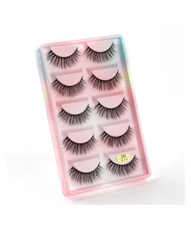 UAMOU 10/50/100 Boxes Mink Eyelashes Fluffy 3D Mink Lashes Makeup Natural Long Volume False Eyelashes Bulk Faux Cils Custom Cheerfully (Color : 5 Pairs X19CS Size : 10 Boxes)