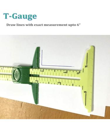 BigTeddy 5-in-1 Handy Sliding Sewing Gauge for Quilting - T-Gauge, Hem Gauge, Seam Allowance, Buttonhole Spacer, Circle Compass - Buy Online on GoSupps.com
