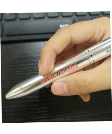 Eyebrow Contour Pen 4 in 1 Makeup Pen Multifunctional Long Lasting Rotate Defining Highlighting Eye Brow Pencil Black Brown 3# Black Brown - Buy Online on GoSupps.com