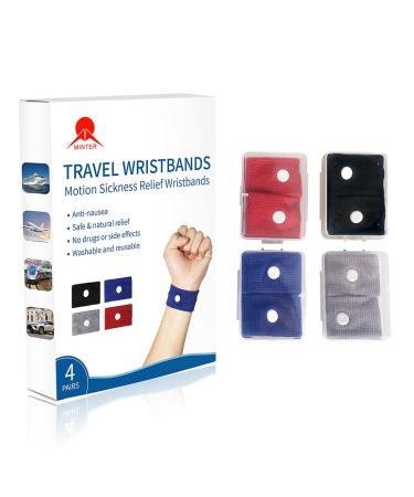 MT Healthy 8 Pcs Travel Motion Sickness Relief Wrist Band, Anti Nausea Wristbands Non drowsy, Sea Motion Sickness Wristbands Nausea Relief 8 Count (Pack of 1)