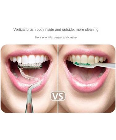 S-Type Vertical Toothbrush for Adults - Soft Tongue Coating Interdental Cleaning & Gum Massage - Blue (1 Piece) - Buy Online on GoSupps.com