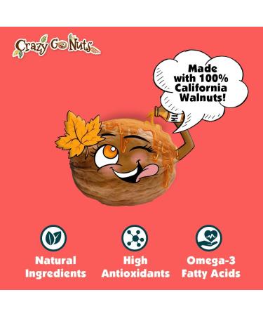 Crazy Go Nuts Maple Walnuts 4.5 oz (3-Pack) | Healthy Vegan Snacks, Superfood with ALA Omega-3, Non-GMO, Gluten-Free | Nutritious Good Fats and Antioxidants - Buy Online on GoSupps.com