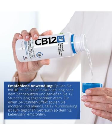 CB12 Mouthwash - Zinc Acetate & Chlorhexidine for 12-Hour Fresh Breath | Non-Alcoholic Mint Flavor | 250 ml - International Shipping Available - Buy Online on GoSupps.com