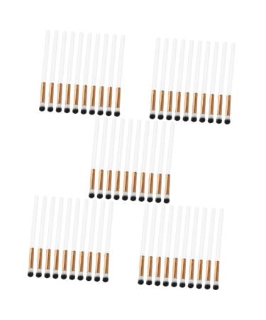 FOMIYES 50 Pcs Makeup Brush Makeup Eyeshadow Brush Eye Shadow Brush for Makeup White Wooden Handle 17.50X1.00X1.00CMx5pcs Whitex5pcs