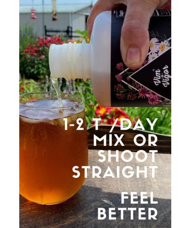 Vim & Vigor Apple Cider Vinegar Herbal Tonic Shots - Certified Organic USA Made - 32oz Bottle for 32 Day Supply - Buy Online on GoSupps.com