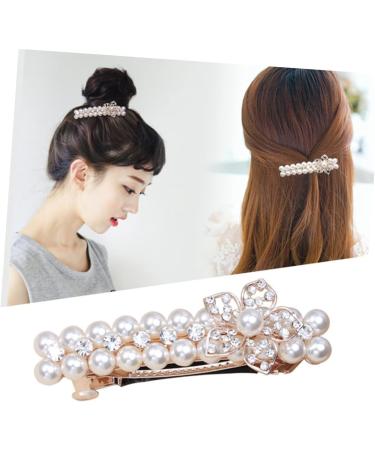 FRCOLOR Drill Hair Clip Hair Pin Hair Barrettes Hair Clip Pearl Hairpin Women Barrettes Hair Accessories Rhinestones Women's White Girl Hair Clip - Buy Online on GoSupps.com