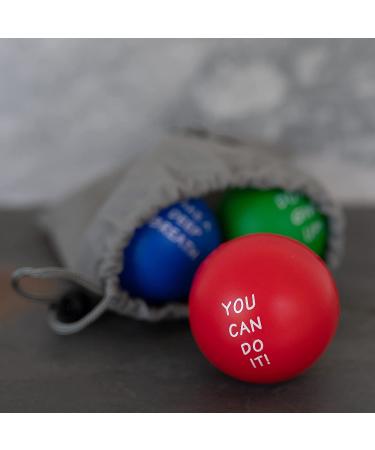 Elibia Set of 3 Motivational Stress Balls - Hand Exercise Grip Strengthener for Adults & Kids - Squishy Anxiety Relief Toys - Includes Bag (3 Pack) - Buy Online on GoSupps.com