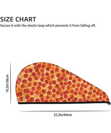 Fast-Drying Hair Towel Wrap | Button Design Towel Turban - Pizza Print - Buy Online on GoSupps.com