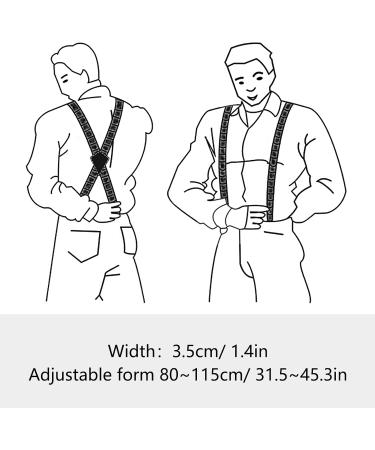 Capen Carrier for Men | Y-Back Braces | 6 Clips | Elastic Metal | 3.5 cm Wide | Ideal for Work & Motorcycle Pants | Black International Shipping - Buy Online on GoSupps.com