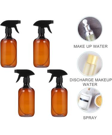 Uonlytech 4pcs Amber Plastic Spray Bottles 500ml - Refillable Empty Spray with Black Trigger for Essential Oils & Cleaning Solutions - International Shipping Available - Buy Online on GoSupps.com
