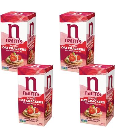 Nairn s Roughly Milled Oat Crackers | Made with Whole Grain Oats | High Fibre | Plant-Based | Vegan & Non-GMO | No Added Sugar | No Artificial Colours Flavours or Preservatives | 250g (4-Pack) - Buy Online on GoSupps.com