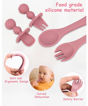 Jissta 8 Pcs Silicone Baby Weaning Set - Suction Bowl, Bib, Cup, Fork & Spoon - Non-Slip, BPA-Free (Pink) - Buy Online on GoSupps.com