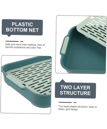 COLLBATH 2pcs Box Rabbit Toilet Cage Small Animal Litter Cage - Fall Bunny Potty Hamster Bedding Pp 27X18.8X4CM As Shown 3 - Buy Online on GoSupps.com