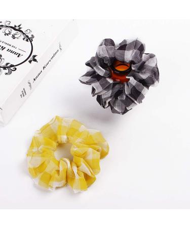 9 Pack Plaid Cotton Scrunchies Gingham Hair Bands for Women and Girls - Buy Online on GoSupps.com