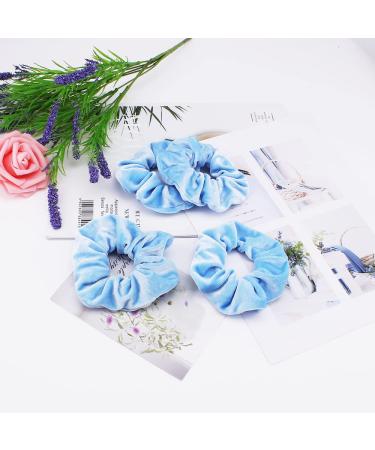 Didder Velvet Hair Ties - Sky Blue - 20 Pieces - Soft Durable & Stylish Hair Accessories for All Hair Types - Buy Online on GoSupps.com