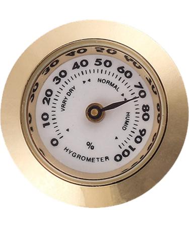 28mm Mini Household Guitar Case Cigar Hygrometer Cigar Hygrometer High Precision Moisture Meter Tobacco Humidor Gold