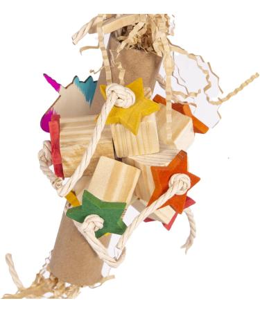 HappyBird Unicorn Star-Roll | Eco-Friendly Shredding Toy for Parakeets & Small Parrots - Best Bird Toys for Happy Birds - Buy Online on GoSupps.com