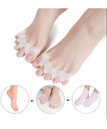ALINZO Gel Toe Separators - Orthopedic Bunion Corrector for Hallux Valgus - 4pc Set for Women & Men - White Child Size - Buy Online on GoSupps.com