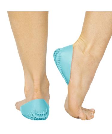 ViveSole Heel Cups - Heavy Duty High Impact Insert for Severs Disease and Plantar Fasciitis - Insole Guard Protectors for Men  Women - Cushion Support Pads for Bone Spur  Soreness and Foot Pain Relief Teal Large (1 Pair)