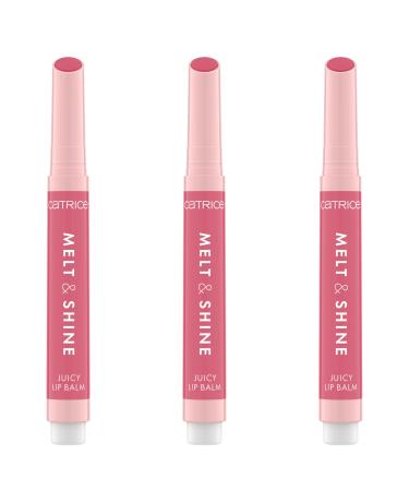 Catrice Melt & Shine Juicy Lip Balm No. 020 nude moisturizing enlarged shiny bright fresh vegan oil -free without parabens nanoparticles free 3 Pack (3x1.3g) 3.9 g (3 pack) 020 Beach Blossom
