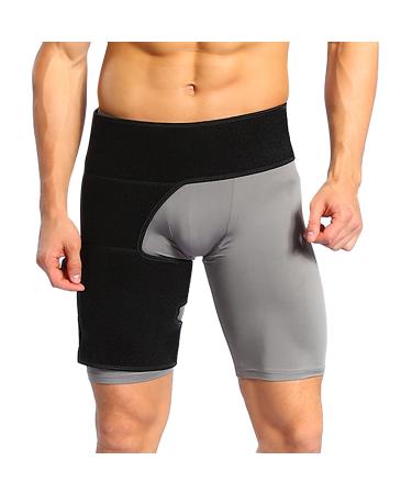Groin Compression Wrap Hip Thigh Support Compression Brace Sciatica Wrap with Adjustable Straps for Men Women Thigh Wraps Support for Sprains