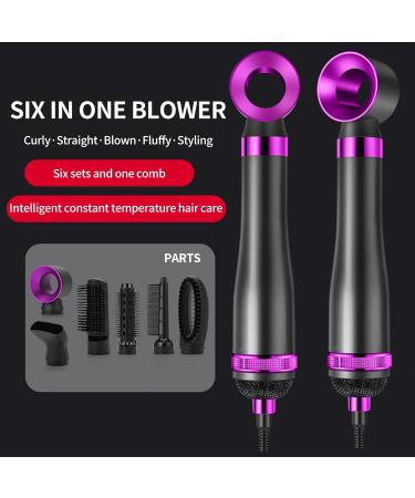 6 in 1 Hot Air Brush - Professional 800W Styler for Curling Volumizing & Straightening - Interchangeable Brush Head - Ships Internationally - Buy Online on GoSupps.com