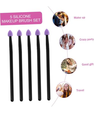 Healeved 5pcs Silicone Eyeshadow Brush Cream Eyeshadow Plastic Handle Simple Applicator Brush Purple - Buy Online on GoSupps.com