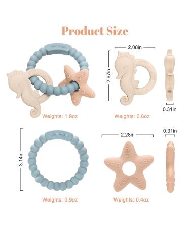 ClDy Bite Ring for Babies - BPA-Free Silicone Teether & Baby Biting Toy | Ocean Blue | Soothing & Massaging for Gums from 3 Months - Buy Online on GoSupps.com