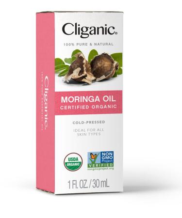 Cliganic Organic Moringa Oil - 100% Pure for Face & Hair | 1 Fl Oz Cold Pressed Unrefined - Buy Online on GoSupps.com