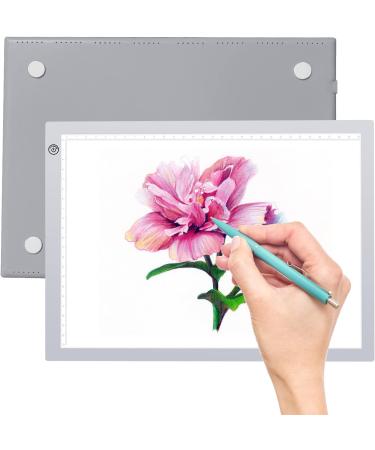 RTjoy A4 LED Light Pad | USB Powered Drawing Board | Adjustable Brightness Tracing Box for Diamond Painting, Vinyl Weeding, Slides Viewing | Silver A4 Light Pad - Buy Online on GoSupps.com