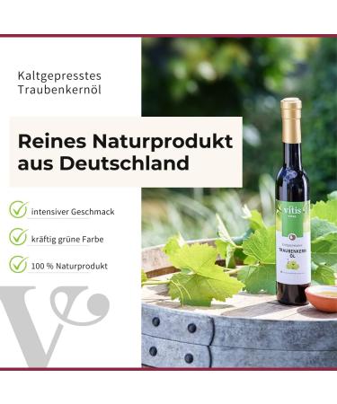  Vitis Vitis Vital Cold Pressed Grapeseed Oil Rich in Vitamin E Moselle Regional Product Certified Manufacturing Process for Cooking Baking Roasting 1 Litre Bottle - Buy Online on GoSupps.com