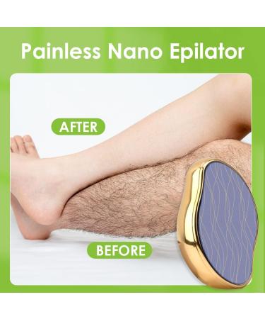 SKSOYT Upgraded Nano Crystal Hair Eraser - Gentle Hair Remover for Women and Men - Skin Exfoliation - Works on Arms, Back, Legs - Easy to Use - Perfect Gift (Gold) - Buy Online on GoSupps.com